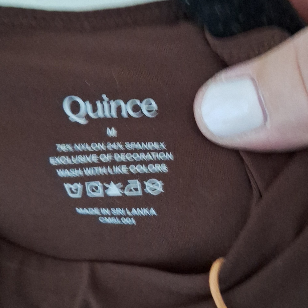 Quince Second Skin High Neck Bodysuit Cocoa M NWT - Picture 4 of 4